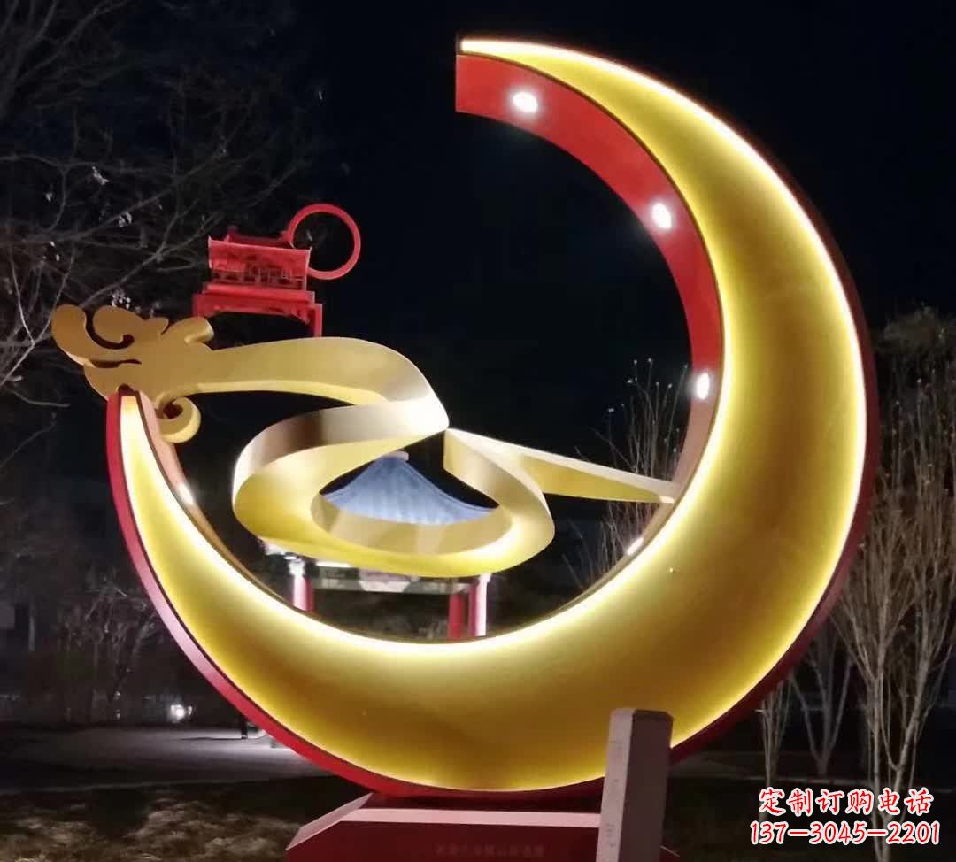 福州精致不锈钢月亮雕塑