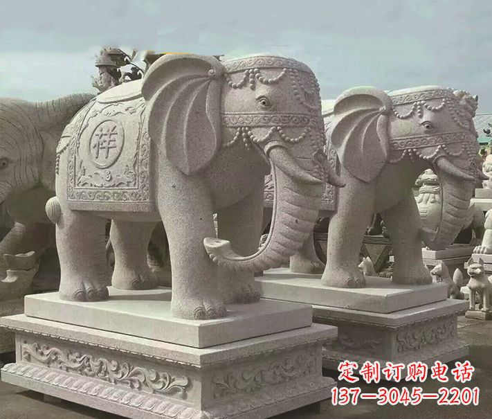 福州精美大象大理石雕塑