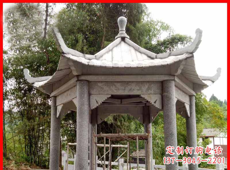 福州复古公园石凉亭雕塑