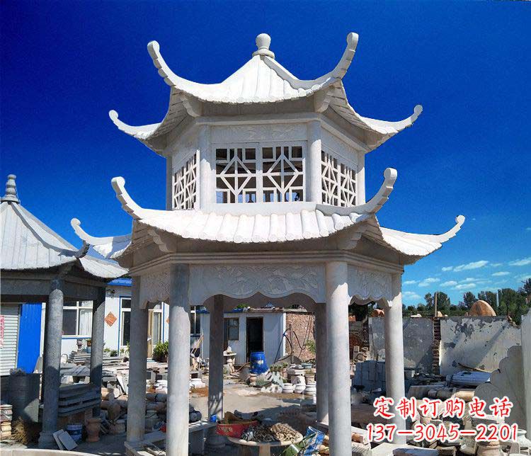 福州大理石双层凉亭雕塑