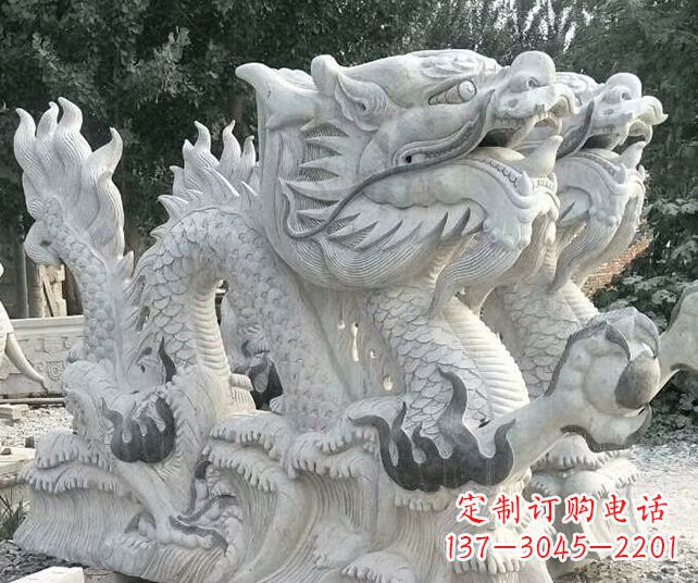 福州优雅古典大理石生肖龙雕塑