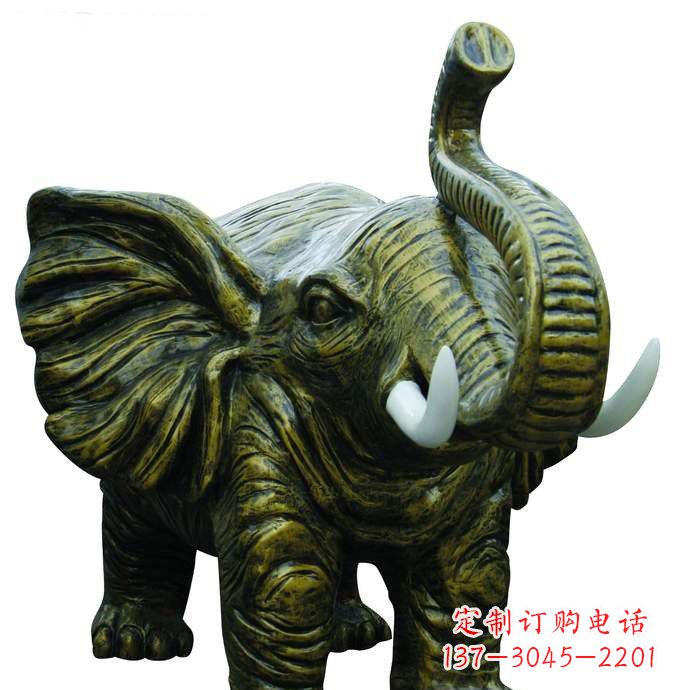 福州公园大象动物铜雕