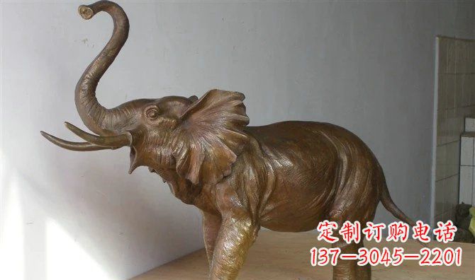 福州公园大象招财动物铜雕 (3)
