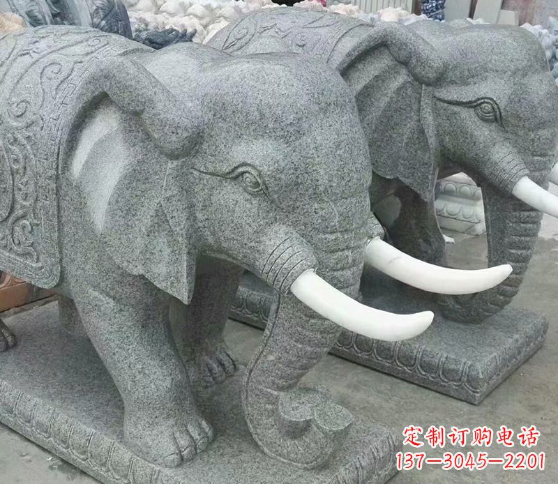 福州象征力量的大理石大象雕塑