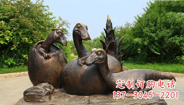 福州公园仿真恐龙铜雕