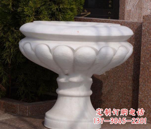 福州公园汉白玉花盆石雕
