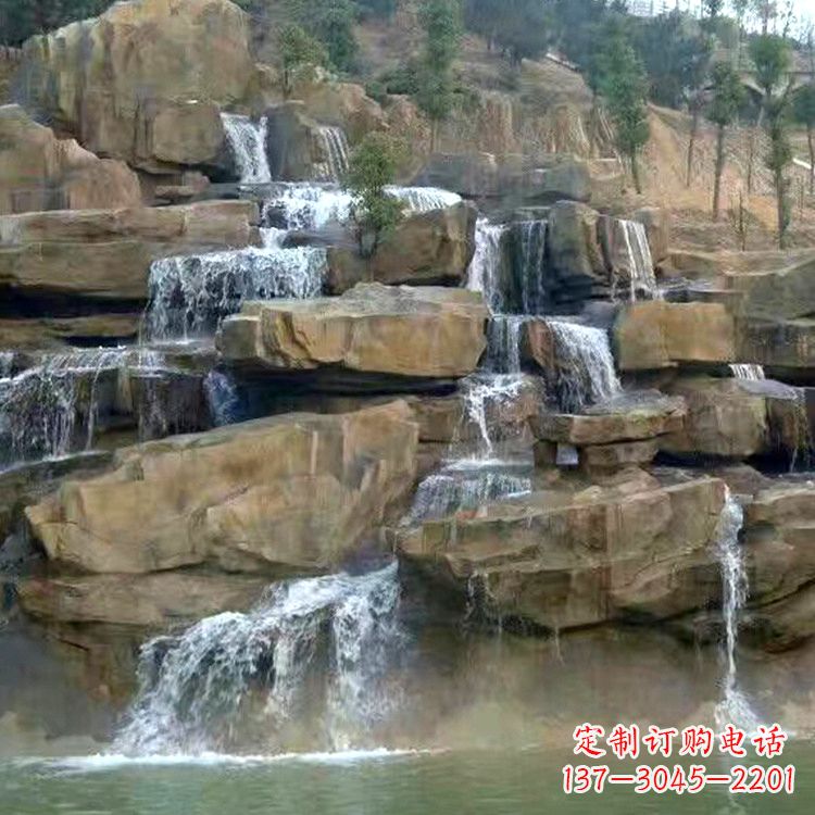 福州中领雕塑公园假山流水景观雕塑