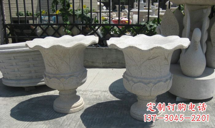 福州公园景观大理石花盆石雕 (11)
