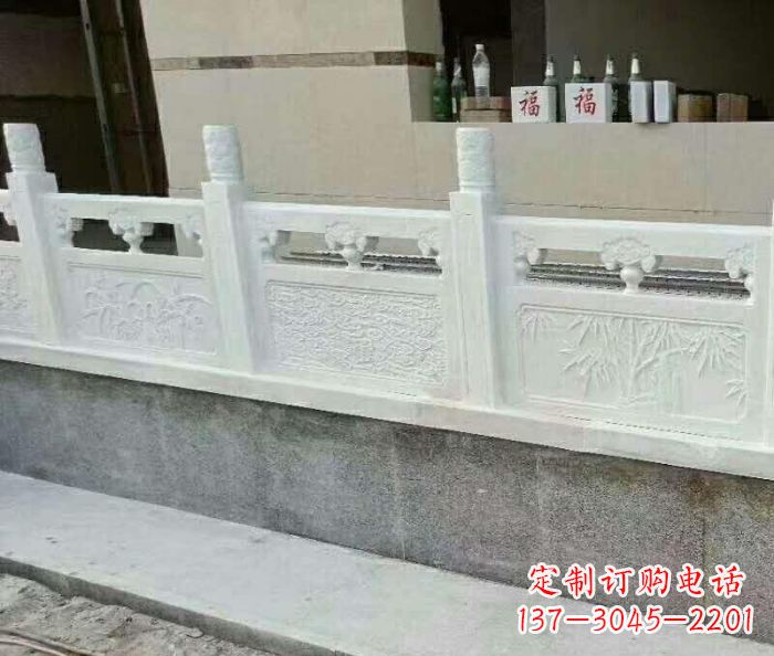福州公园景观大理石栏板石雕 (6)