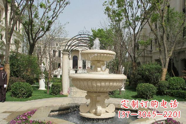 福州公园景观大理石喷泉石雕 (4)