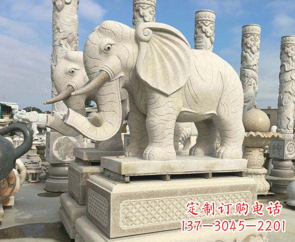福州大理石招财大象雕塑