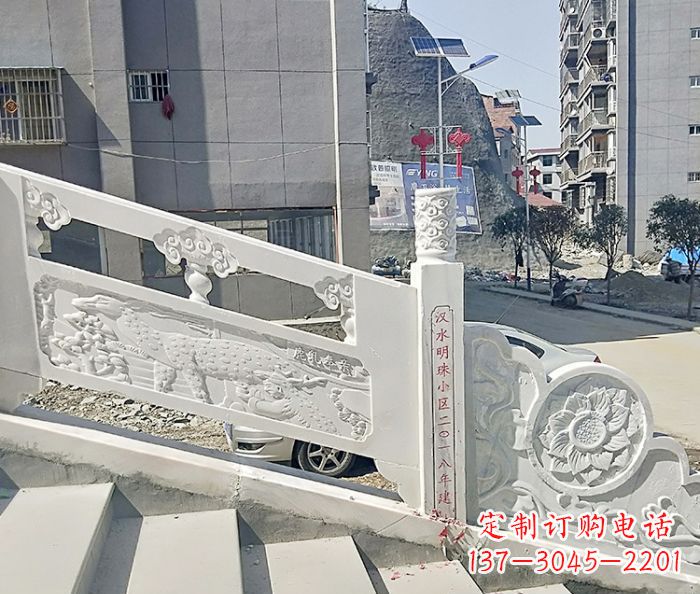 福州公园景观汉白玉石雕栏板 (5)