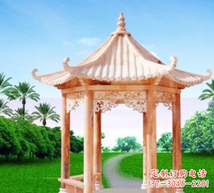 福州公园六角凉亭石雕