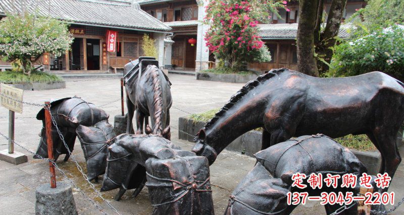 福州公园马动物铜雕 (7)
