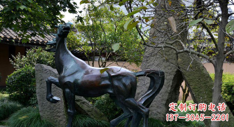 福州公园马动物铜雕 (6)
