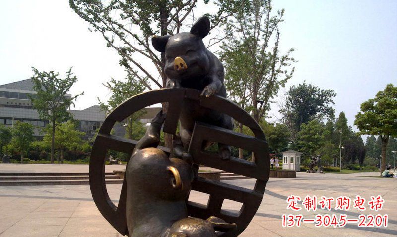 福州优雅而富有表现力的动物铜雕