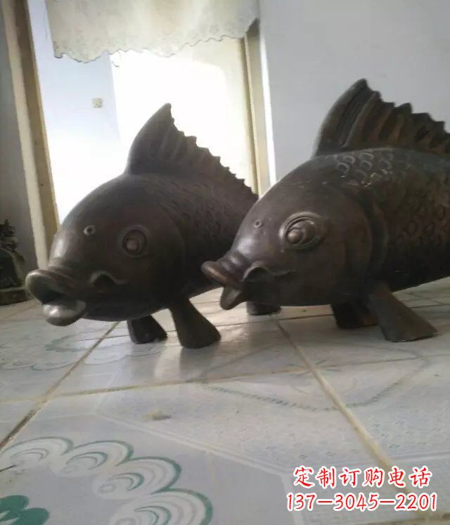 福州公园小鱼景观动物铜雕