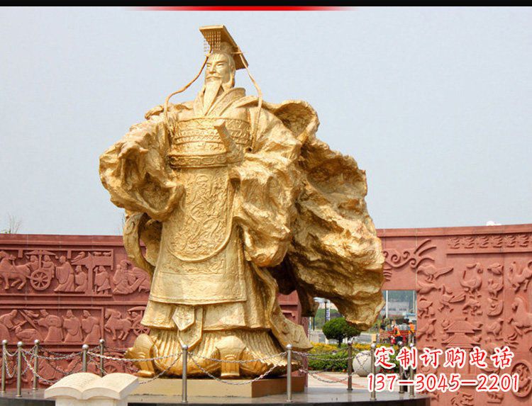 福州古代名人汉武帝铜雕