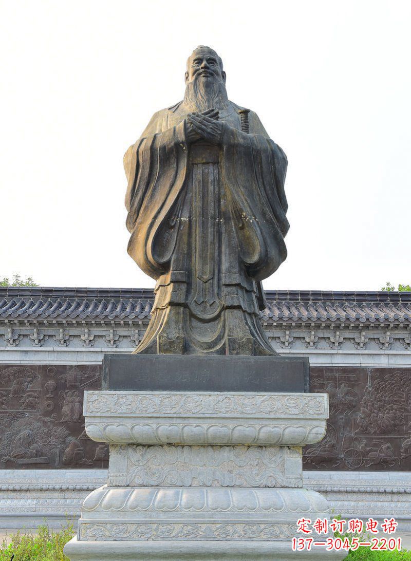 福州古代人物孔子铜雕 (2)