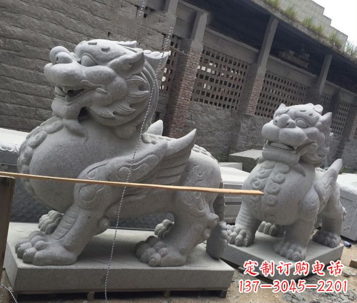 福州中领雕塑–精美的古代神兽大理石貔貅雕塑
