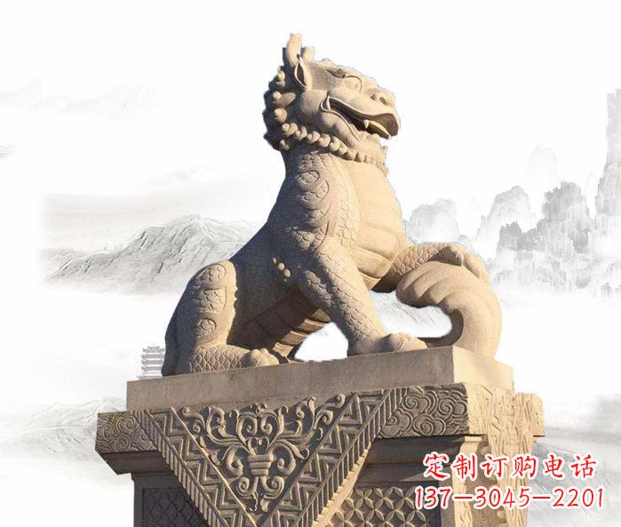 福州精美古典大理石麒麟石雕
