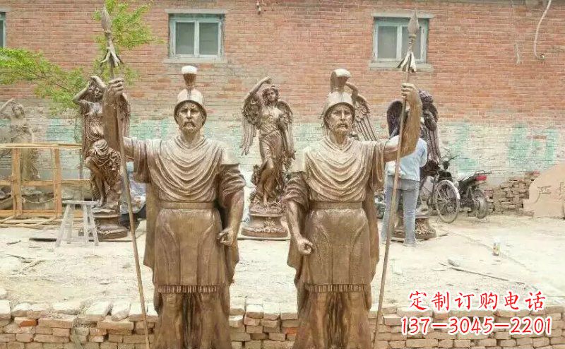 福州古罗马风情,精致雕刻的“战士雕塑”