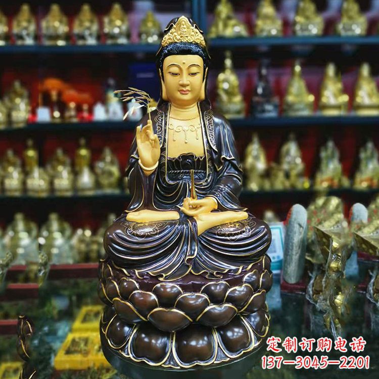 福州古铜手工雕刻观音佛像