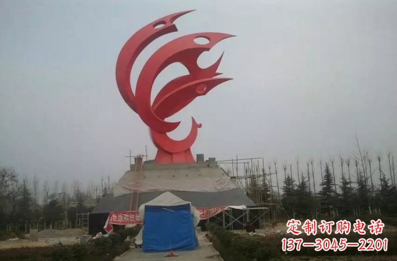福州优雅精致的不锈钢凤凰雕塑