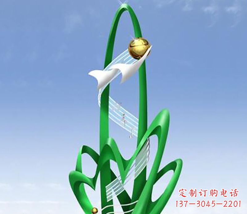 福州广场不锈钢树叶景观雕塑