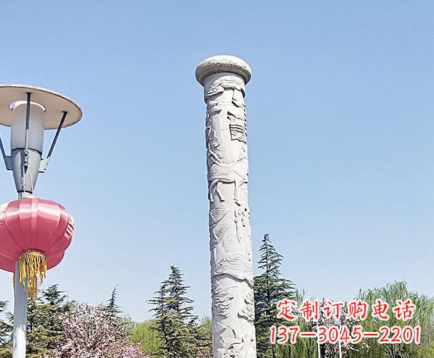 福州中领雕塑的大理石龙柱石雕
