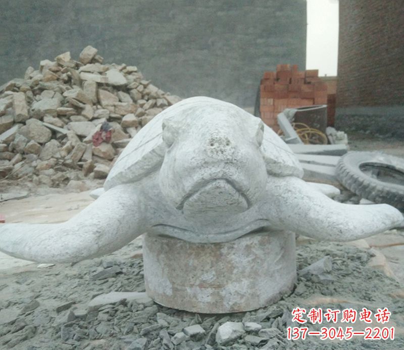 福州海边动物海龟石雕