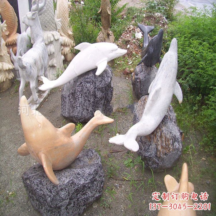 福州海豚石雕塑,纯手工定制精美艺术品