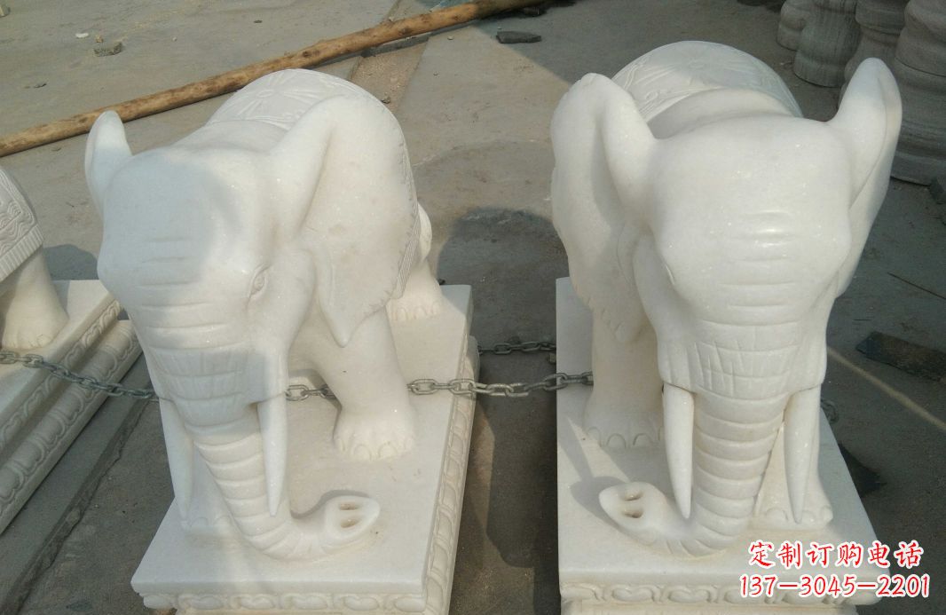 福州汉白玉大象雕塑是中领雕塑定制厂家的精品作…