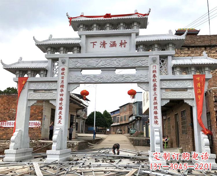 福州汉白玉牌坊石雕