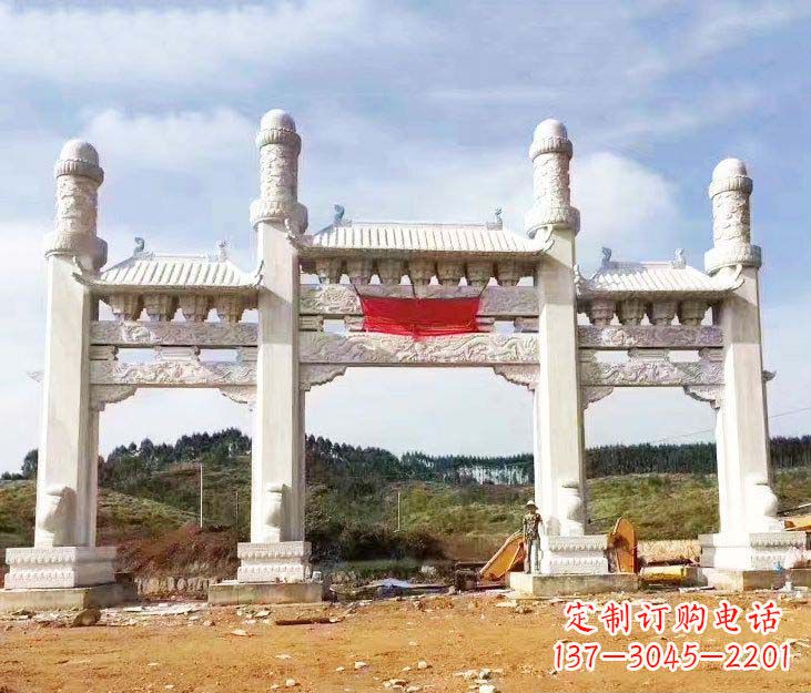 福州精美白玉牌坊石雕,品质缔造传世绝品