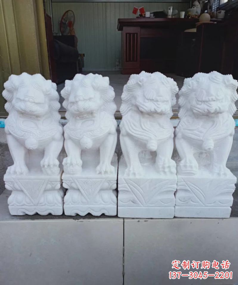 福州汉白玉狮子雕塑1
