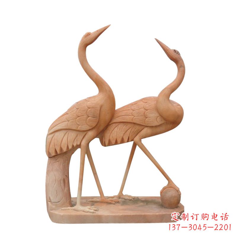 福州汉白玉花仙鹤雕塑,是来自中领雕塑的一件精…