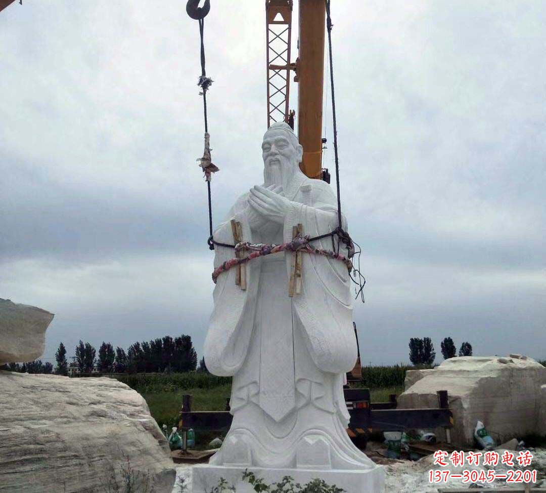 福州超越传统汉白玉校园孔子雕塑