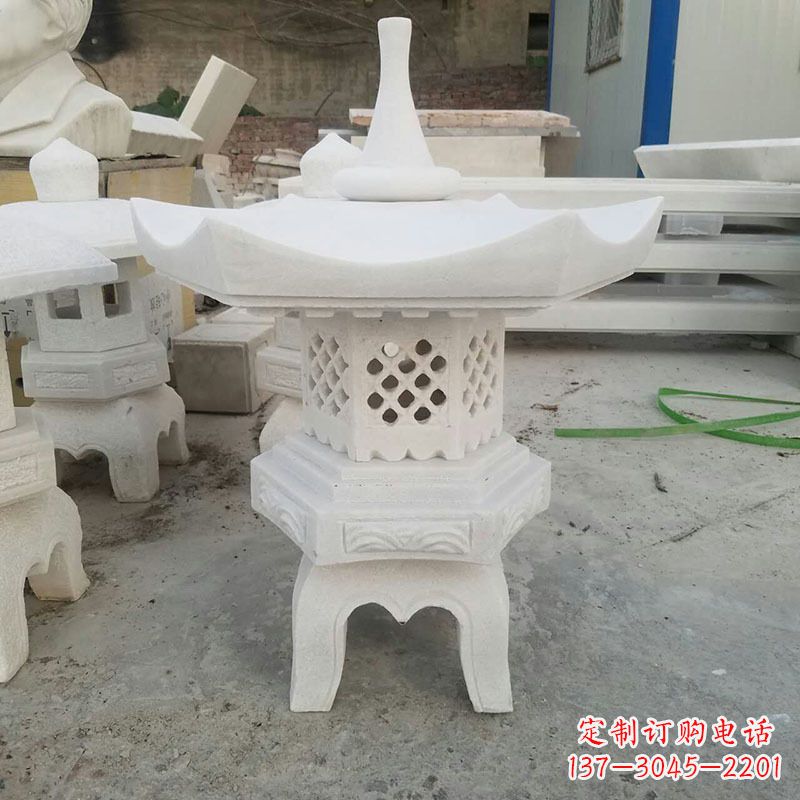 福州汉白玉中式石雕灯笼