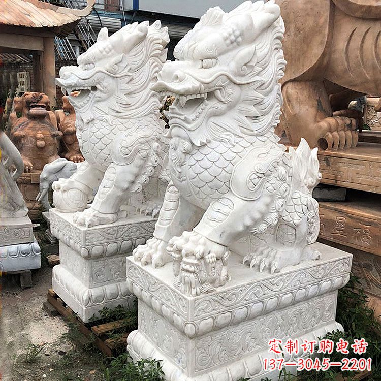 福州财富守护神:吉祥纳福麒麟石雕