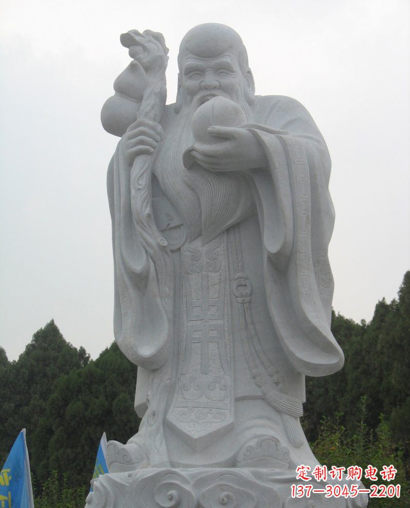 福州景区大理石老寿星雕塑
