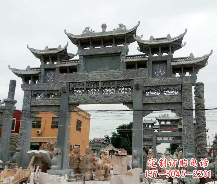 福州石雕牌坊,精致雕塑让你完美点缀