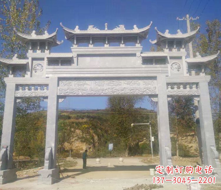 福州中领雕塑:精雕制作仿古石牌坊石雕