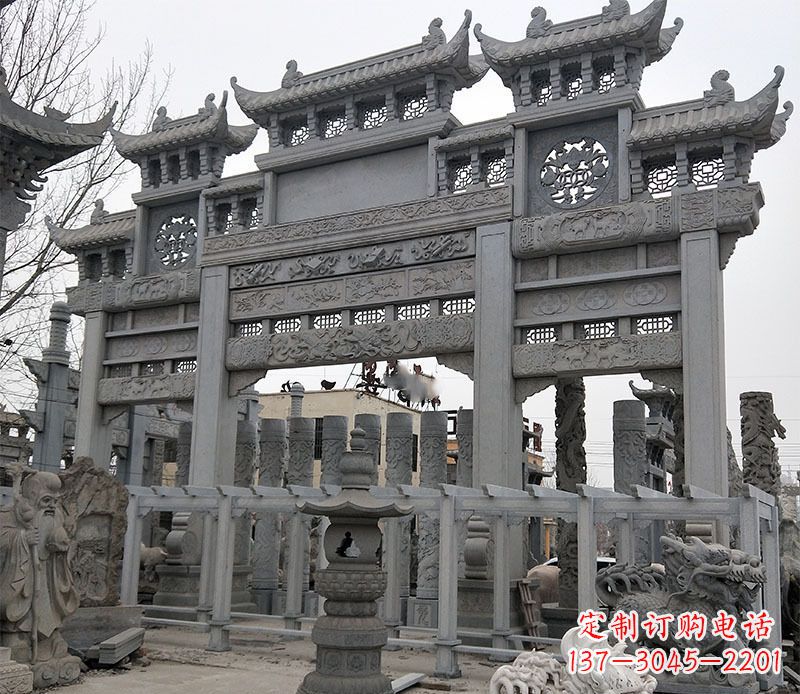 福州京中领雕塑:牌坊石雕定制