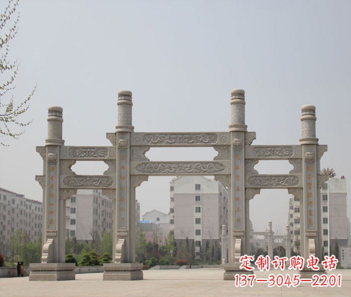 福州上中领雕塑:牌坊石雕定制