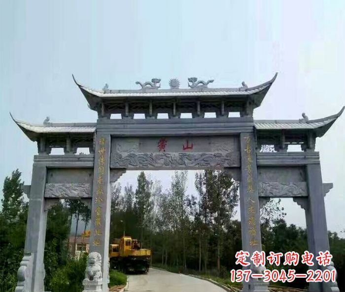 福州景区三门石雕牌楼 (5)