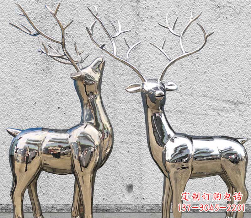 福州镜面不锈钢小鹿雕塑