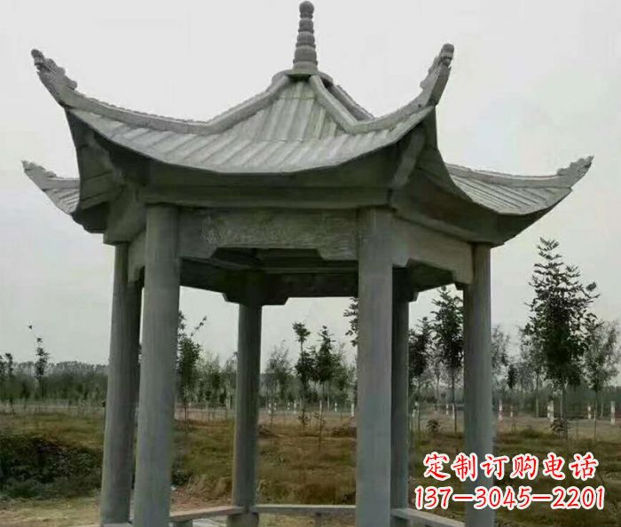 福州精美六角石凉亭雕塑