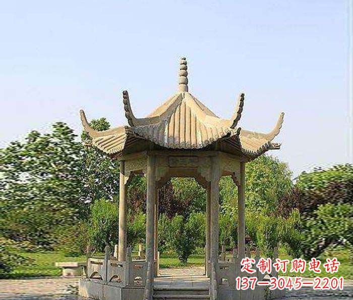 福州六角凉亭雕塑:精致而经典