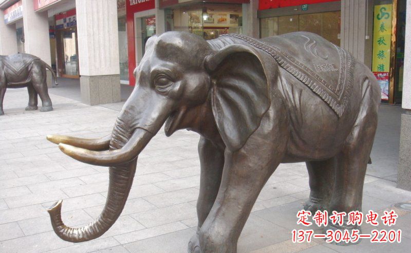 福州祥和如意的铜制大象雕塑